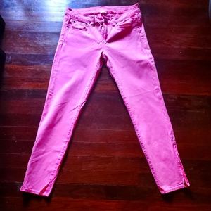 J. Crew Jeans Women's Size 27 Toothpick Skinny Pink Denim Low Rise Stretch